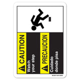 Caution Watch Your Step Bilingual