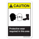 Protective Wear Required In This Area (Eye Head Foot)