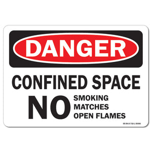 Confined Space No Smoking Matches Open Flames