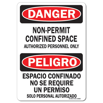 Confined Space None Permit Bilingual