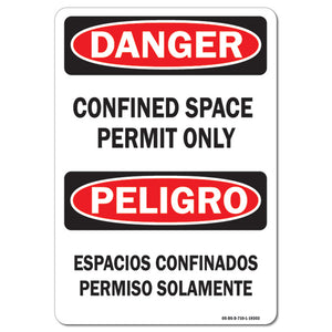 Confined Space Permit Only Bilingual