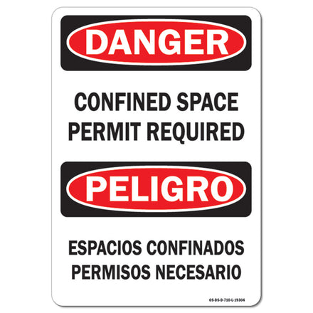 Confined Space Permit Required Bilingual