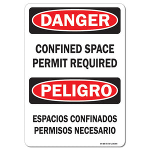 Confined Space Permit Required Bilingual