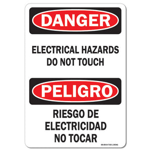 Electrical Hazards Do Not Touch Bilingual