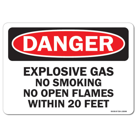 Explosive Gas No Smoking or Open Flames Within 20 Feet