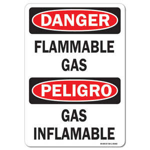 Flammable Gas (Bilingual), Vertical