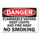 Flammable Vapors Keep Lights and Fire Away No Smoking