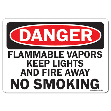 Flammable Vapors Keep Lights and Fire Away No Smoking