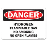 Hydrogen Flammable Gas No Smoking or Open Flames