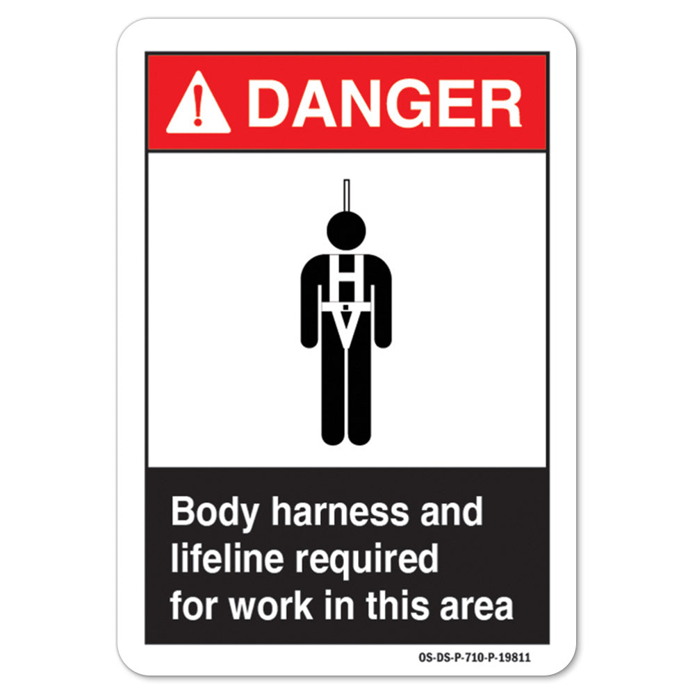 Body Harness And Lifeline Required For Work In This Area