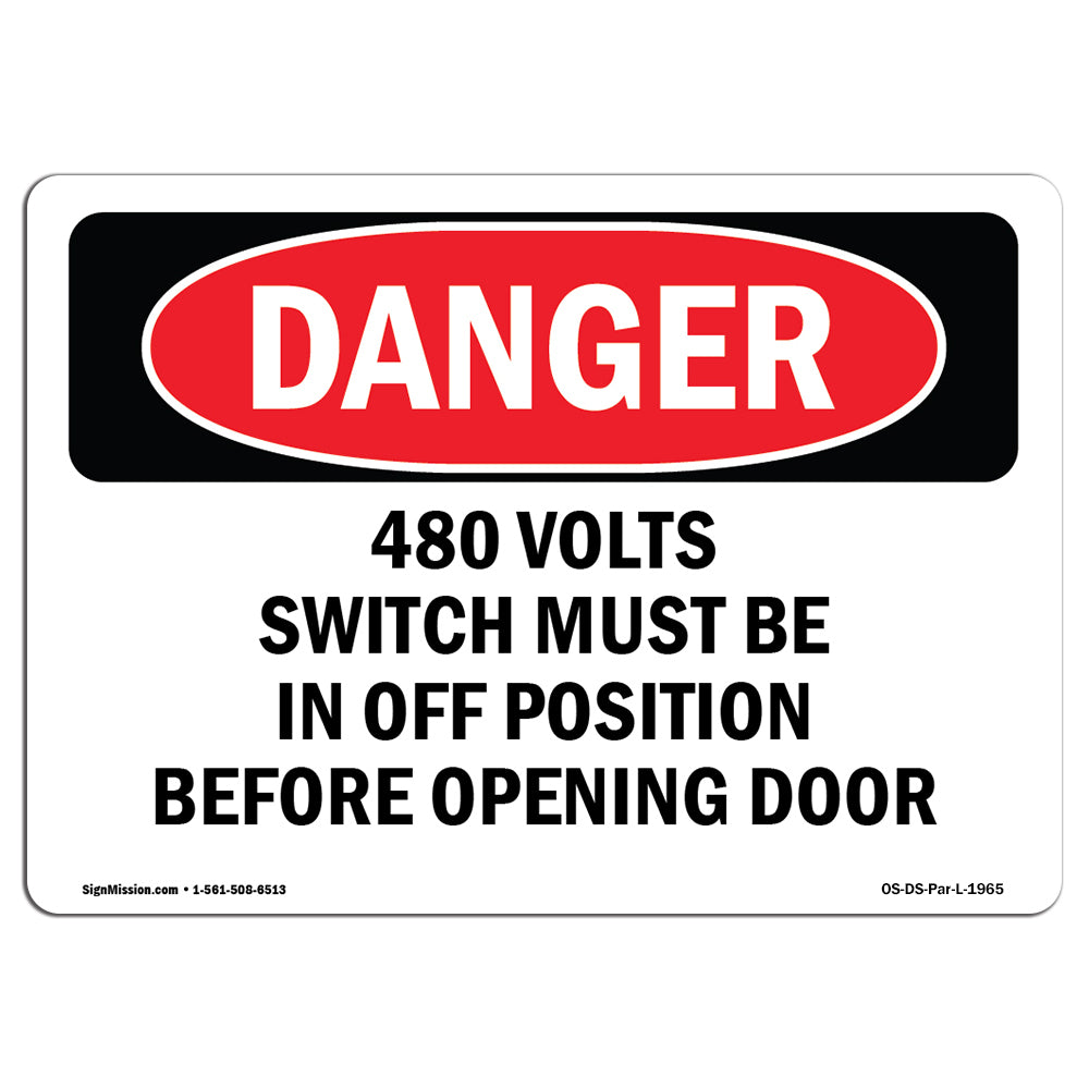 480 Volts Switch Must Be In Off Position