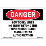 Low 500KV Lines No Entry Beyond This Point