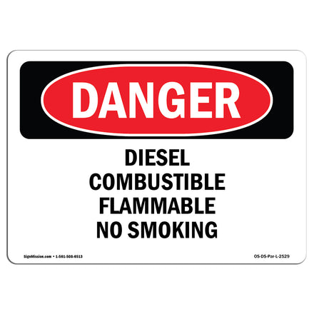 Diesel Combustible Flammable No Smoking