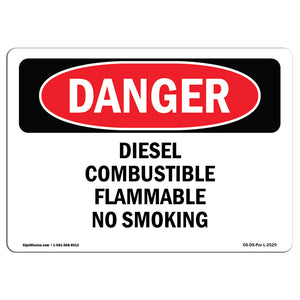 Diesel Combustible Flammable No Smoking