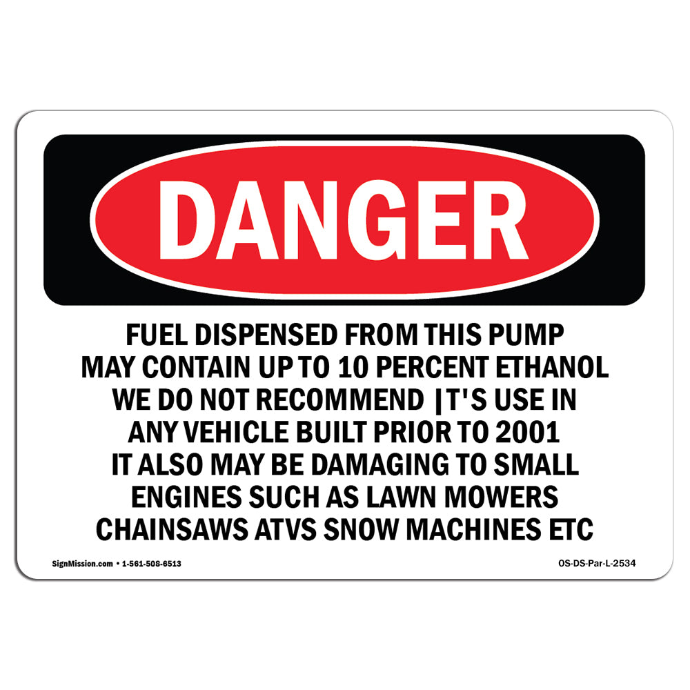 Fuel Dispensed From This Pump May Contain