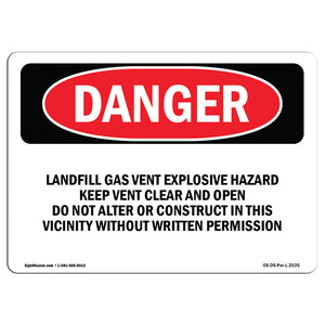 Landfill Gas Vent Explosive Hazard Keep