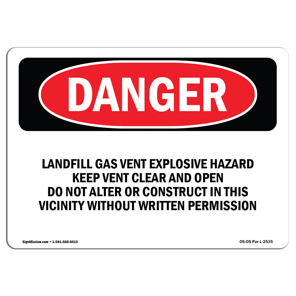 Landfill Gas Vent Explosive Hazard Keep