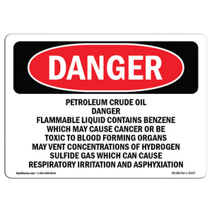 Petroleum Crude Oil Danger Flammable Liquid