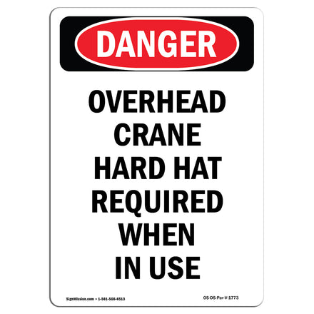 Overhead Crane Hard Hat Required