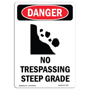 No Trespassing Steep Grade