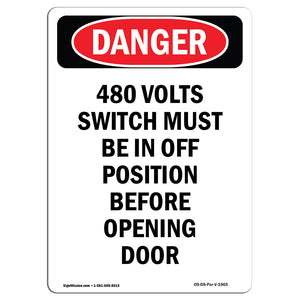 480 Volts Switch Must Be In Off Position