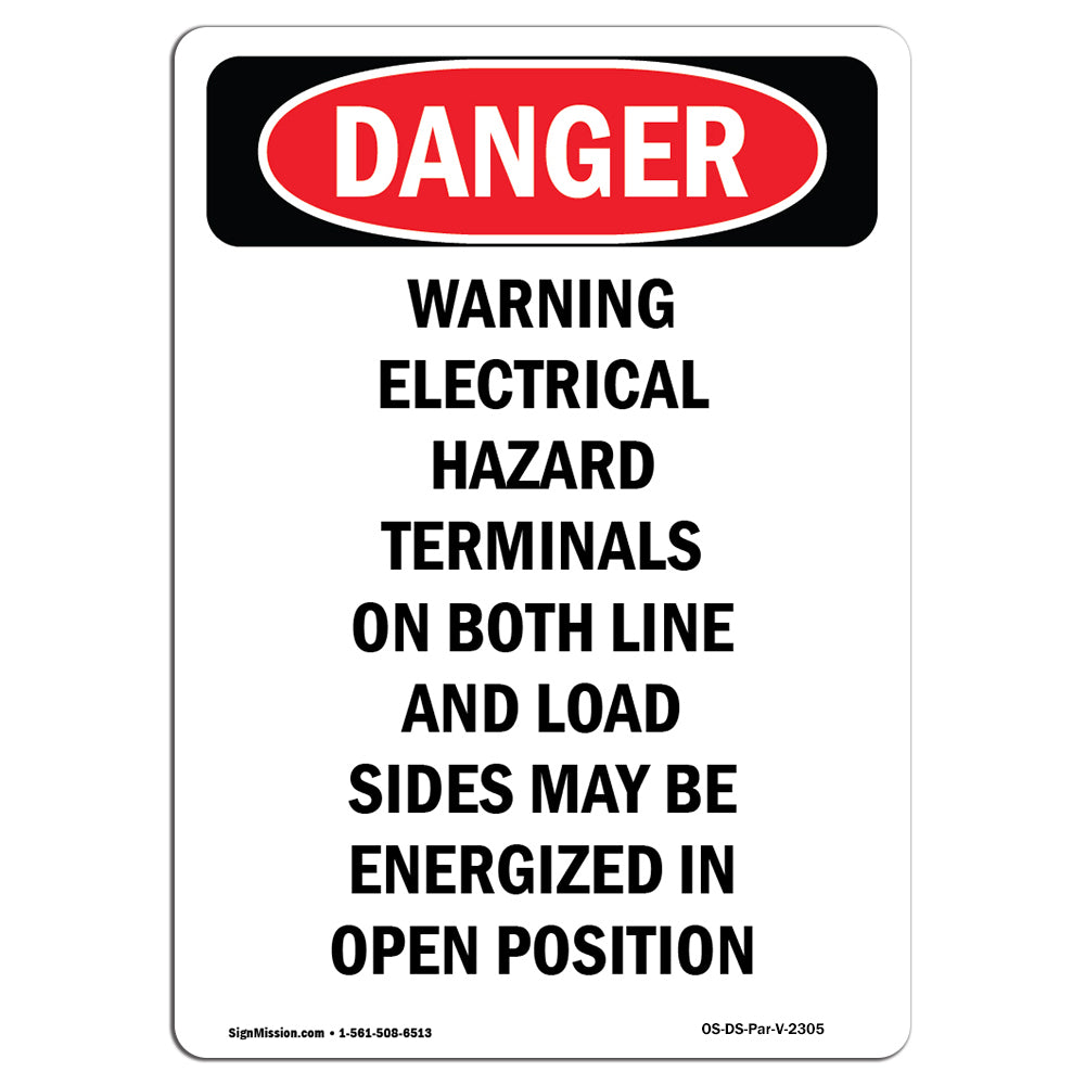 Warning Electrical Hazard Terminals