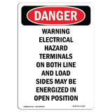 Warning Electrical Hazard Terminals