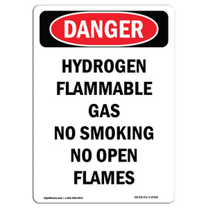 Hydrogen Flammable Gas No Smoking No Open Flames