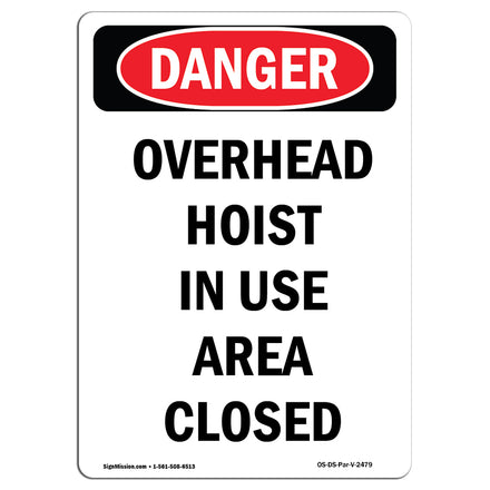 Overhead Hoist In Use Area Closed