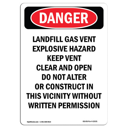 Landfill Gas Vent Explosive Hazard Keep