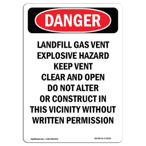 Landfill Gas Vent Explosive Hazard Keep