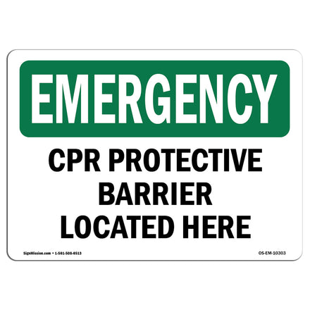 CPR Protective Barrier Located Here