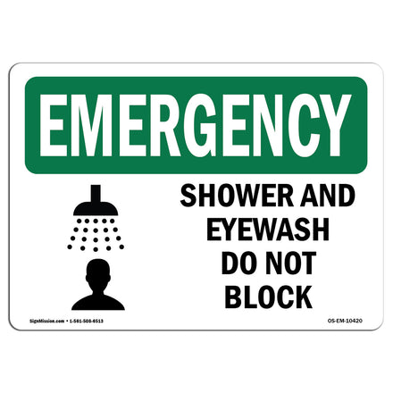 Shower And Eyewash Do Not Block With Symbol