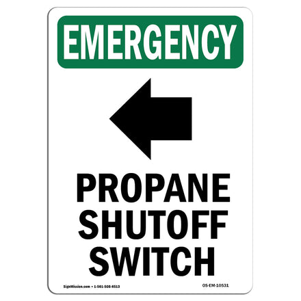 Propane Shutoff Switch [Left Arrow] With Symbol