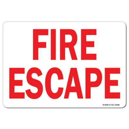 Fire Escape (red sign on white background)