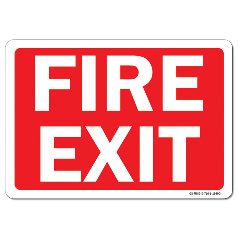 Fire Exit (white text on red background)