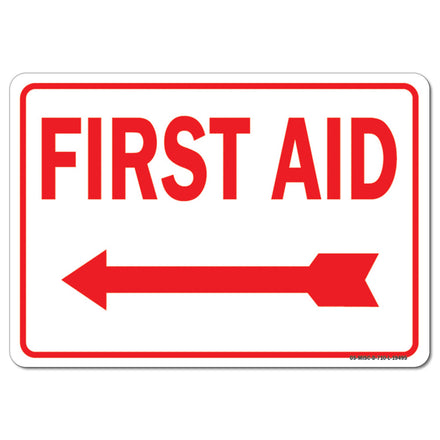 First Aid with Left Arrow (red on white)