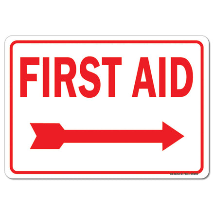 First Aid with Right Arrow (red on white)