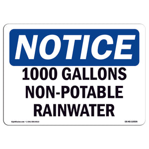 1000 Gallons Non-Potable Rainwater
