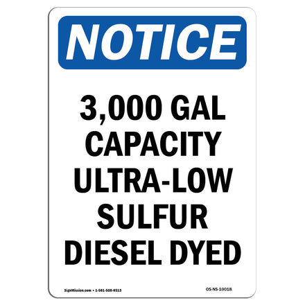3,000 Gal Capacity Ultra-Low Sulfur Diesel Dyed