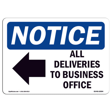 All Deliveries To Business Office