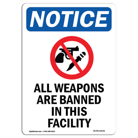 NOTICE All Weapons Are Banned In This Facility