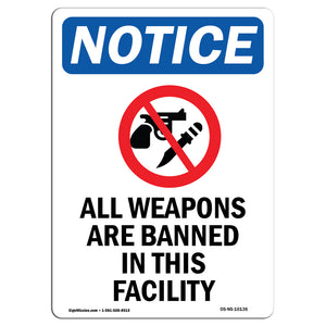 NOTICE All Weapons Are Banned In This Facility