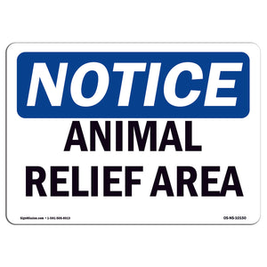 Animal Relief Area Sign