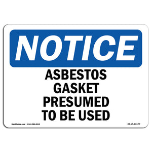 Asbestos Gasket Presumed To Be Used