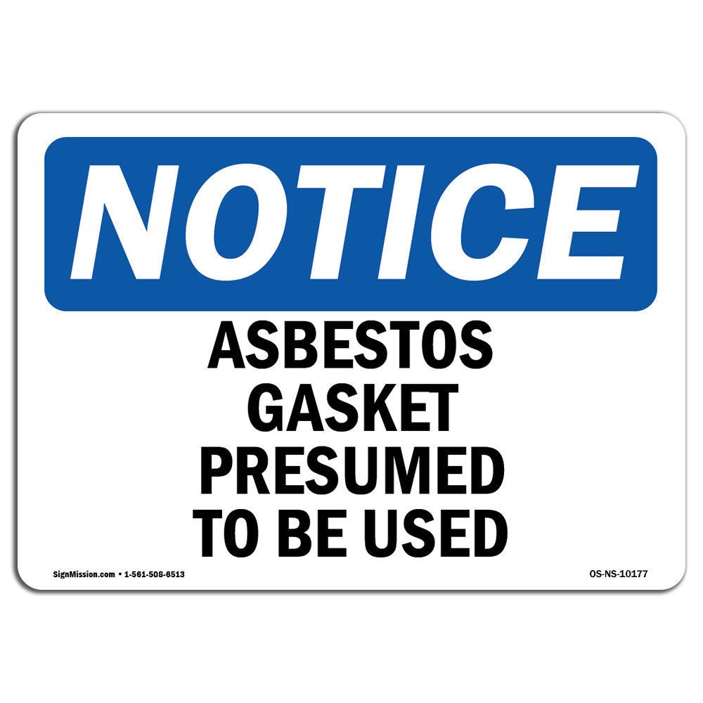 Asbestos Gasket Presumed To Be Used