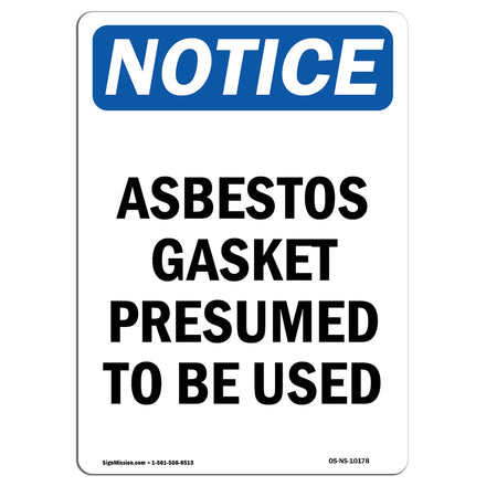 Asbestos Gasket Presumed To Be Used