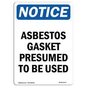 Asbestos Gasket Presumed To Be Used