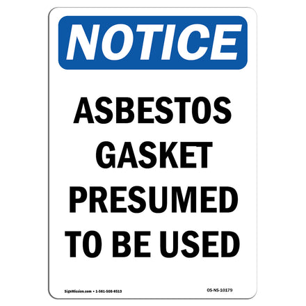 Asbestos Gasket Presumed To Be Used