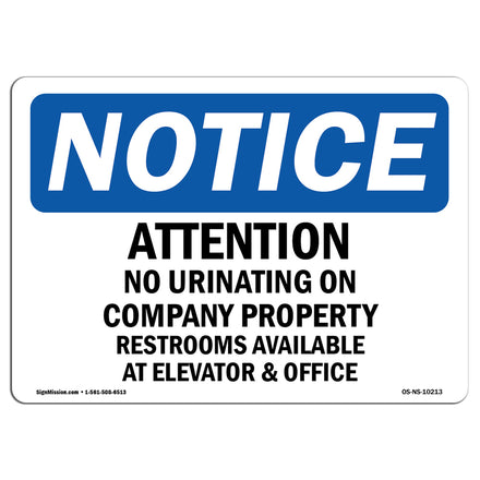 Attention No Urinating On Company Property